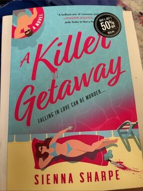 A Killer Getaway by Sienna Sharpe - Bright Aqua & Pink Paperback